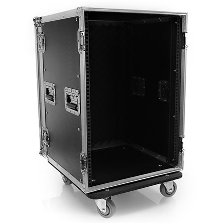 Flight case Rack 16U roller Plugger Case