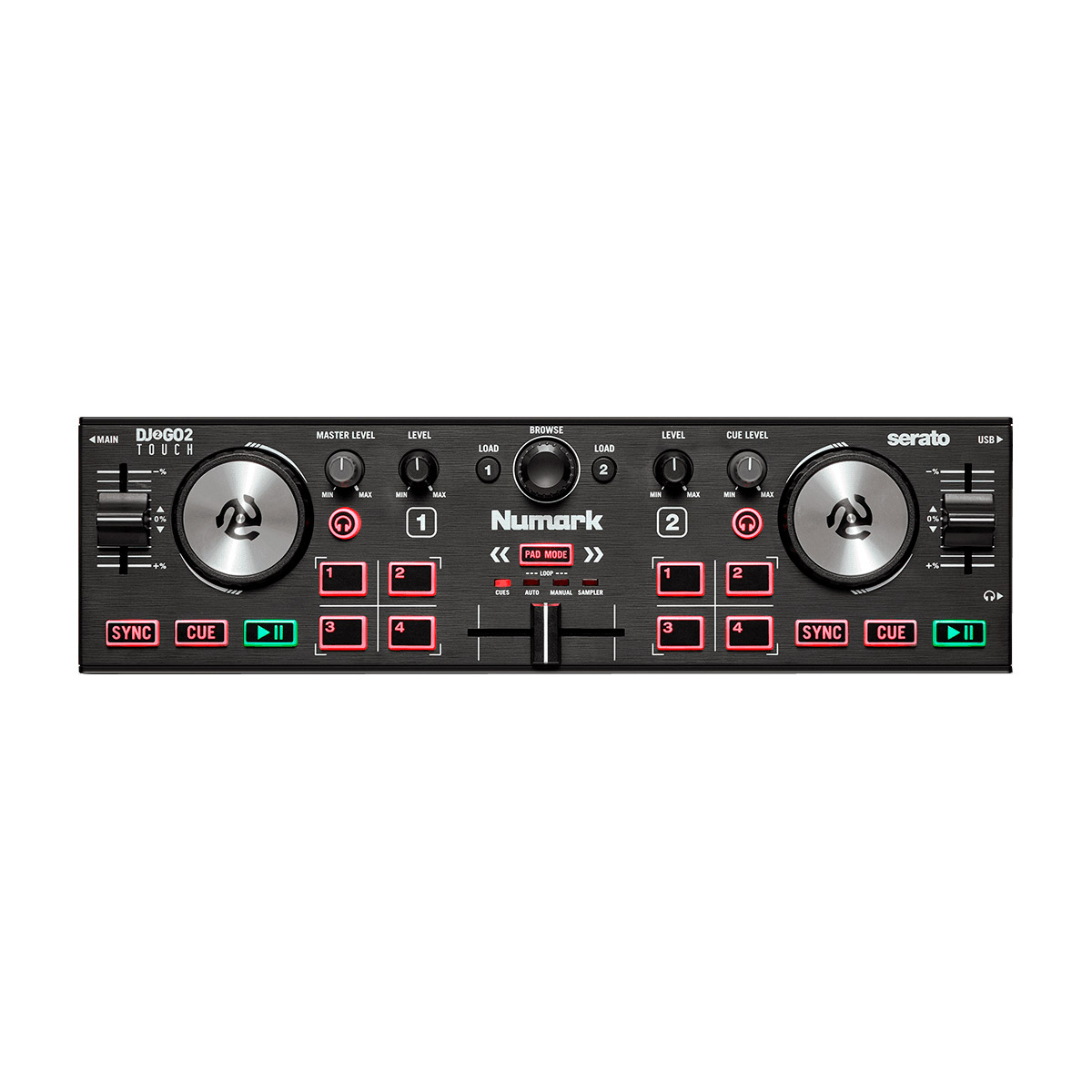 Contrôleur DJ Numark DJ2GO2 Touch + Casque HF125 - Pack Débutant Serato DJ Lite