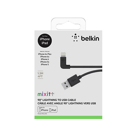 câble lightning coudé vers USB 1.2m Belkin