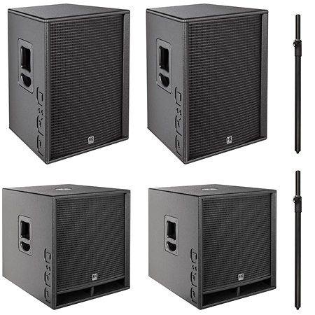 PACK PREMIUM PRO 115 XD2 + 118 SUB D2 + Tubes de couplage HK Audio