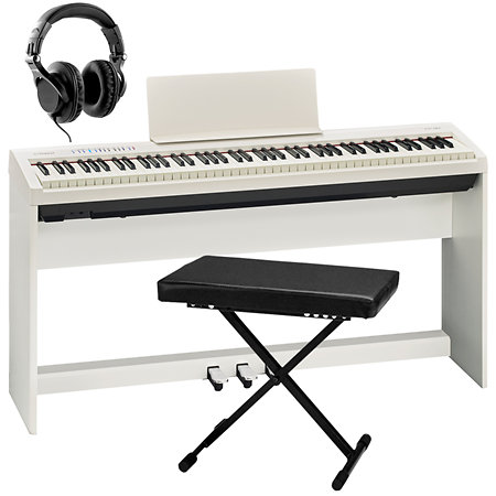 Pack FP-30X White + Meuble + Banquette + Casque Roland