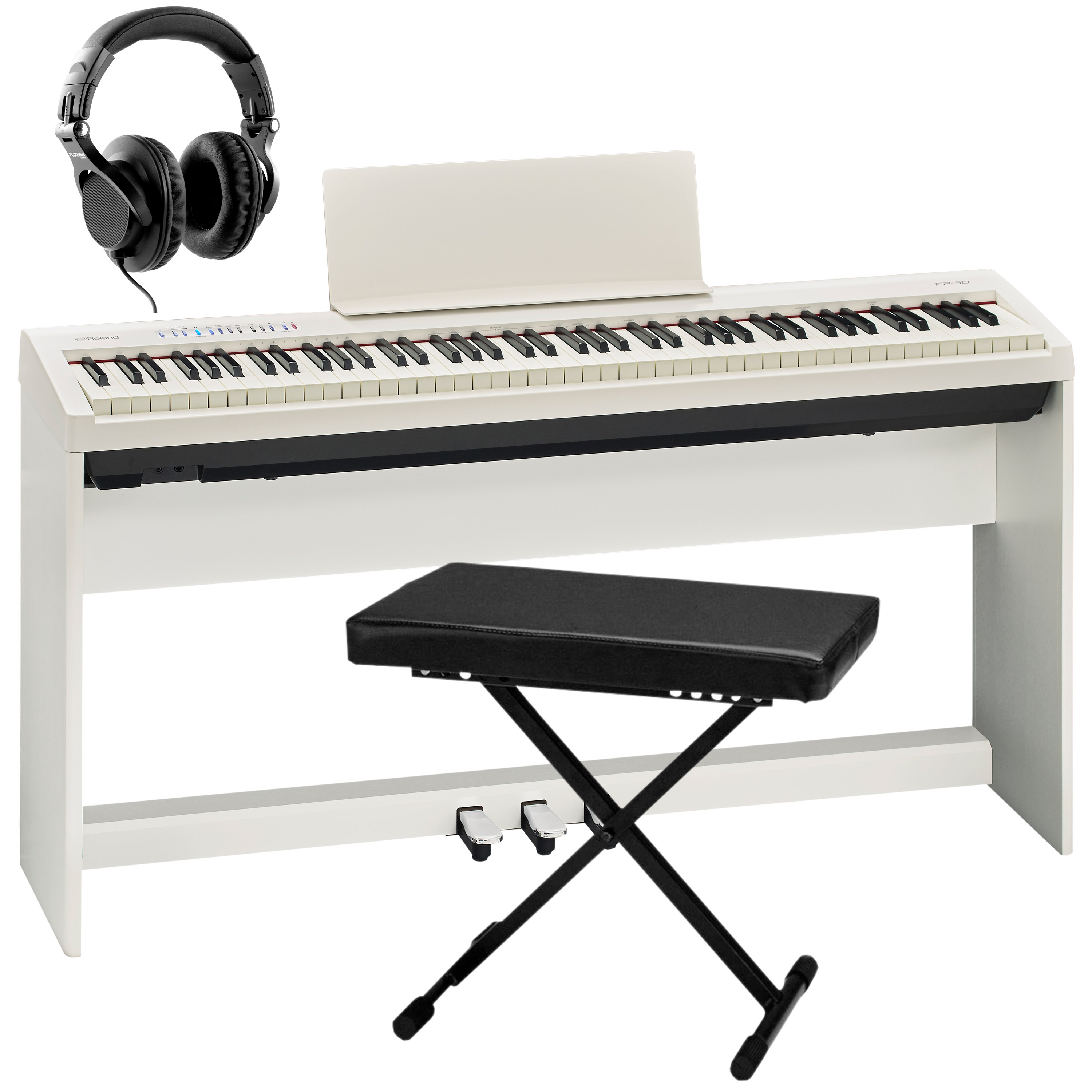 Roland Pack FP-30X White + Meuble + Banquette + Casque