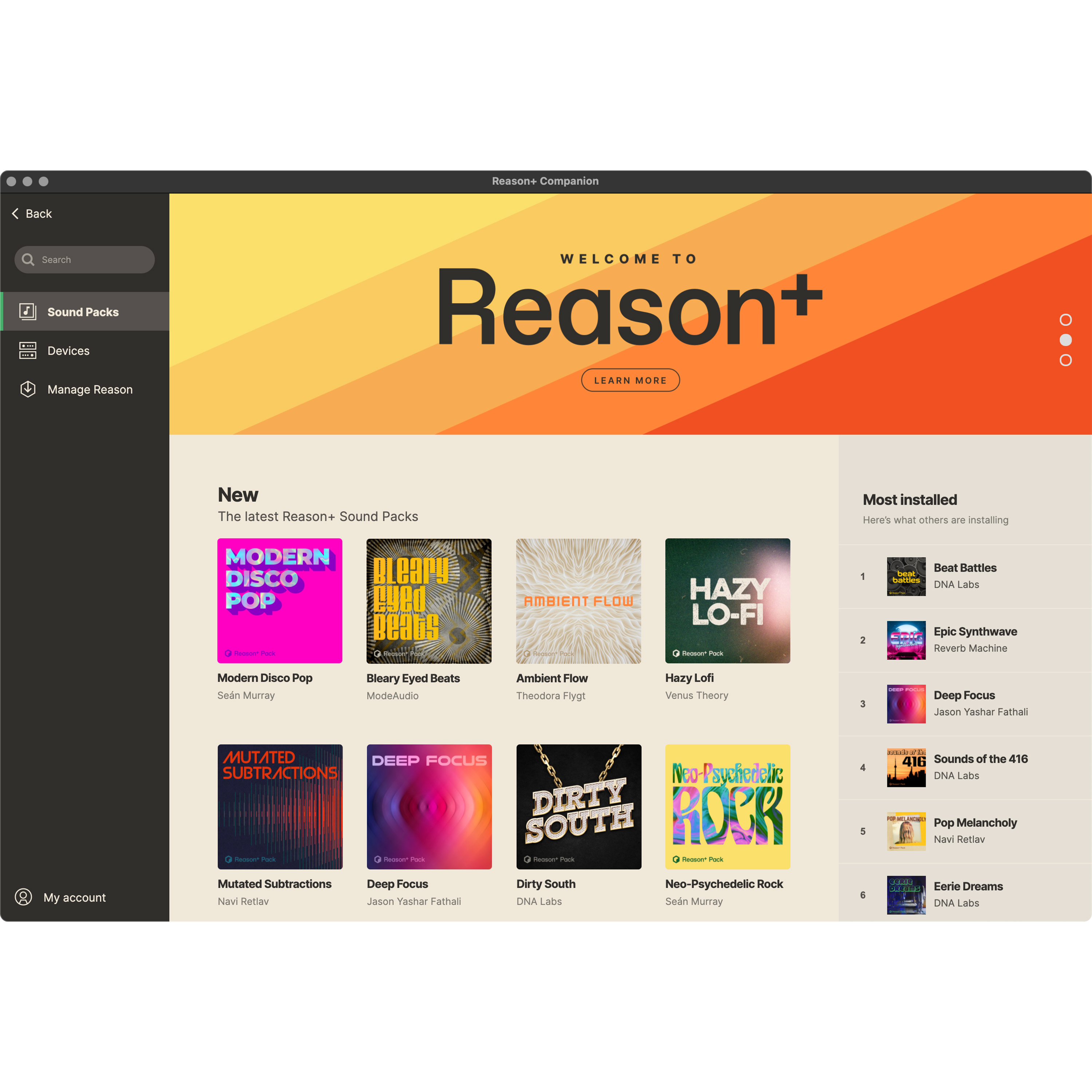Reason Studios Reason+ (abonnement annuel)