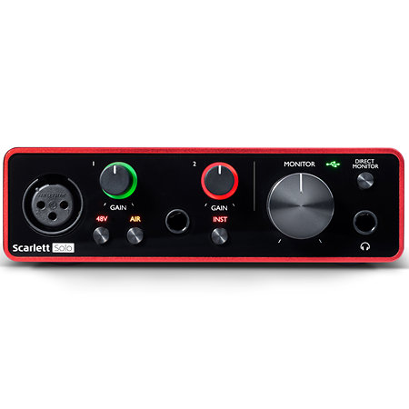 Pack Scarlett Solo G3 + Micro PGA48 XLR + Pied micro + Casque Focusrite