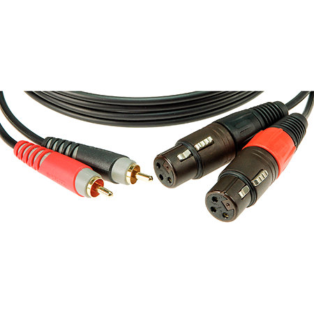 Bretelle 2x XLR femelles / 2x RCA mâles, 2m Klotz