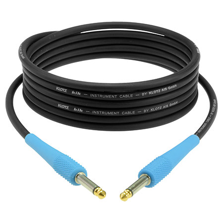 Câble KIK Jack TS mâle/mâle capuchons bleus,3m Klotz