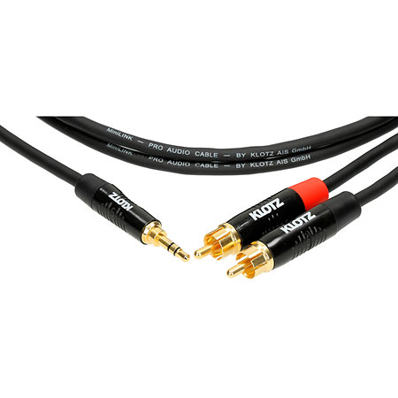 Câble Y mini-Jack TRS / 2x RCA mâles, 6m Klotz