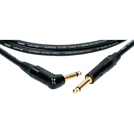 Câble LaGrange Jack 6.35mm TS droit/coudé, 3m Klotz