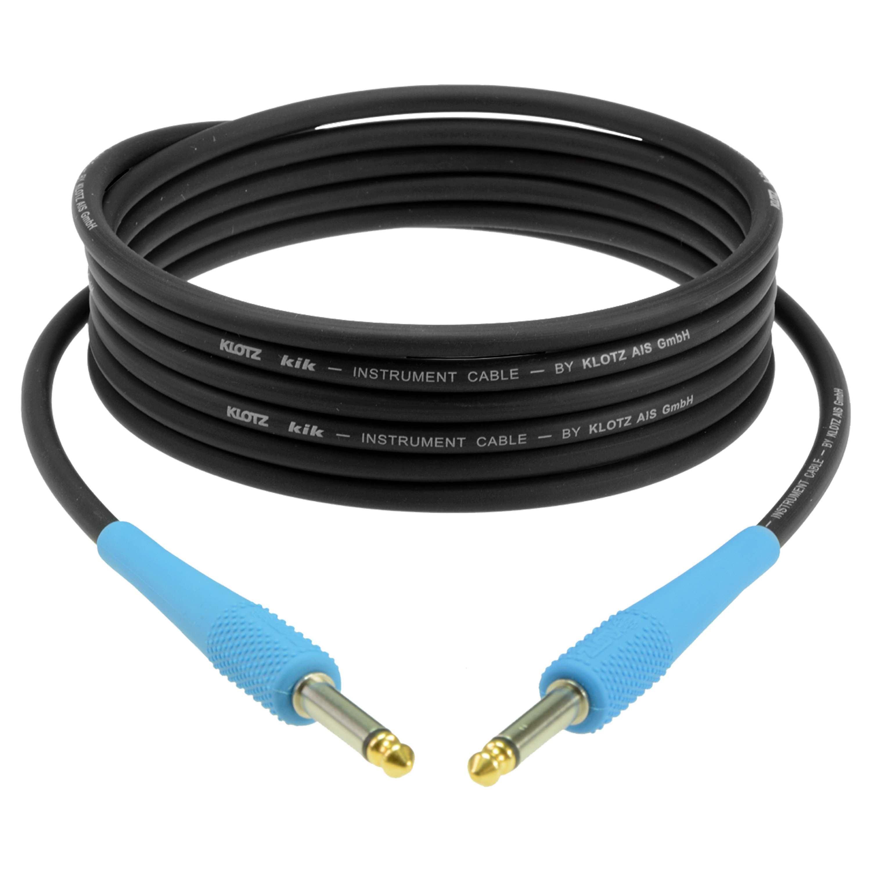 Klotz Câble KIK Jack TS mâle/mâle capuchons bleus,3m