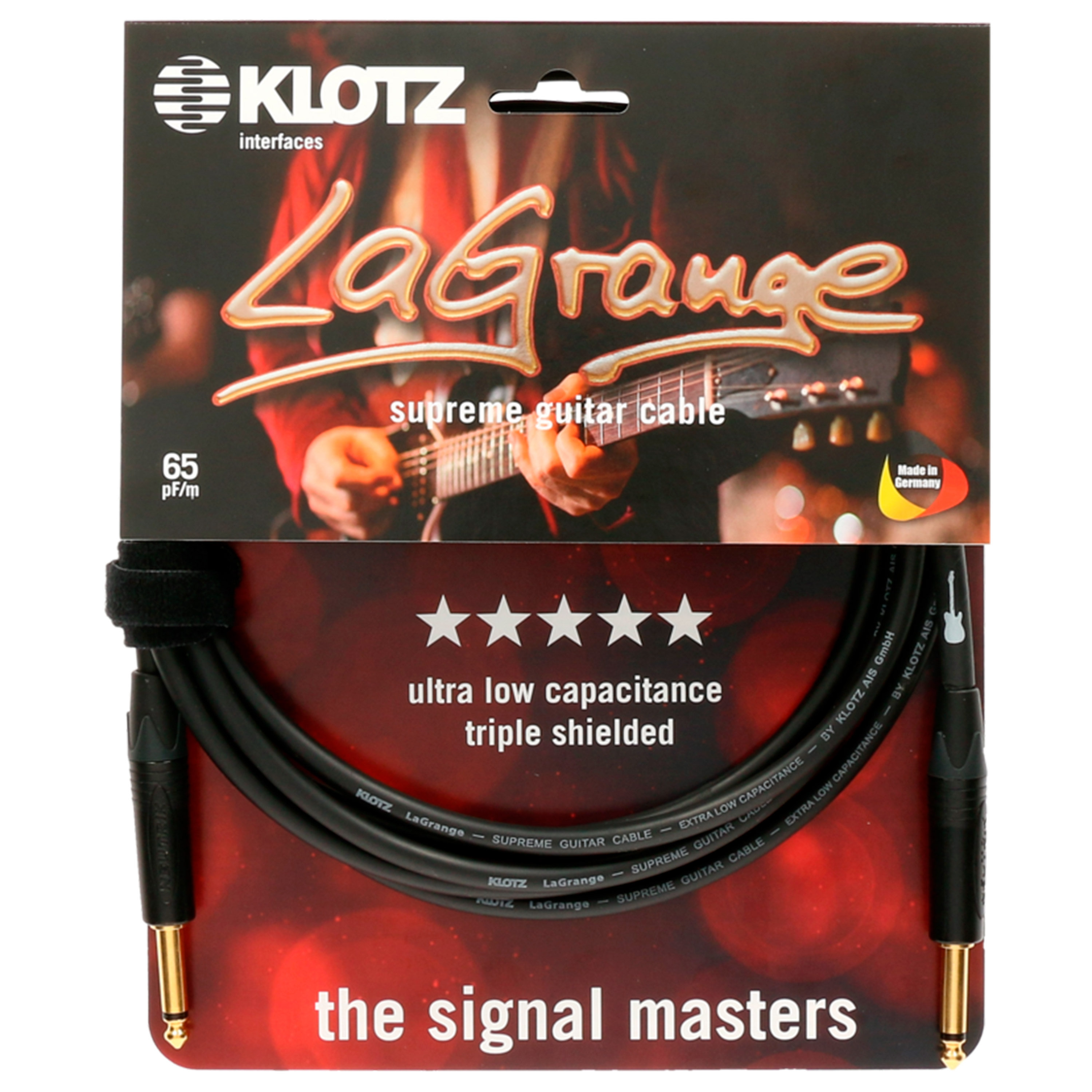 Klotz Câble LaGrange Jack 6.35mm mâle/mâle, 6m