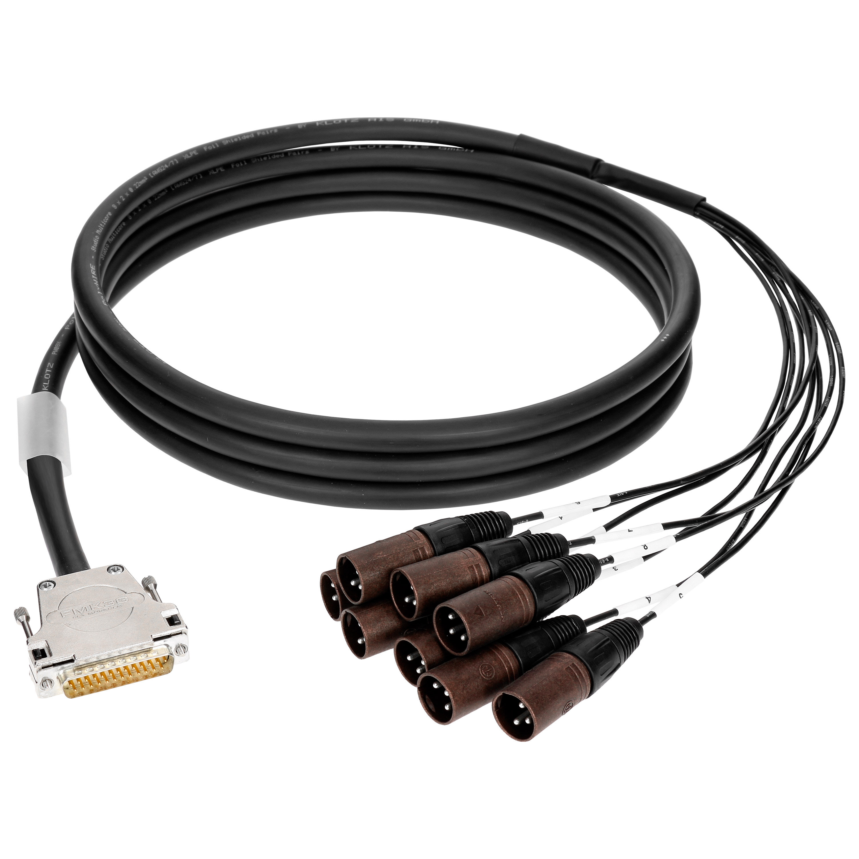 Klotz Câble multipaires TASCAM loom 8 canaux stéréo analogique D-Sub 25p. mâle - 8x XLR 3p. mâle 5m KLOTZ