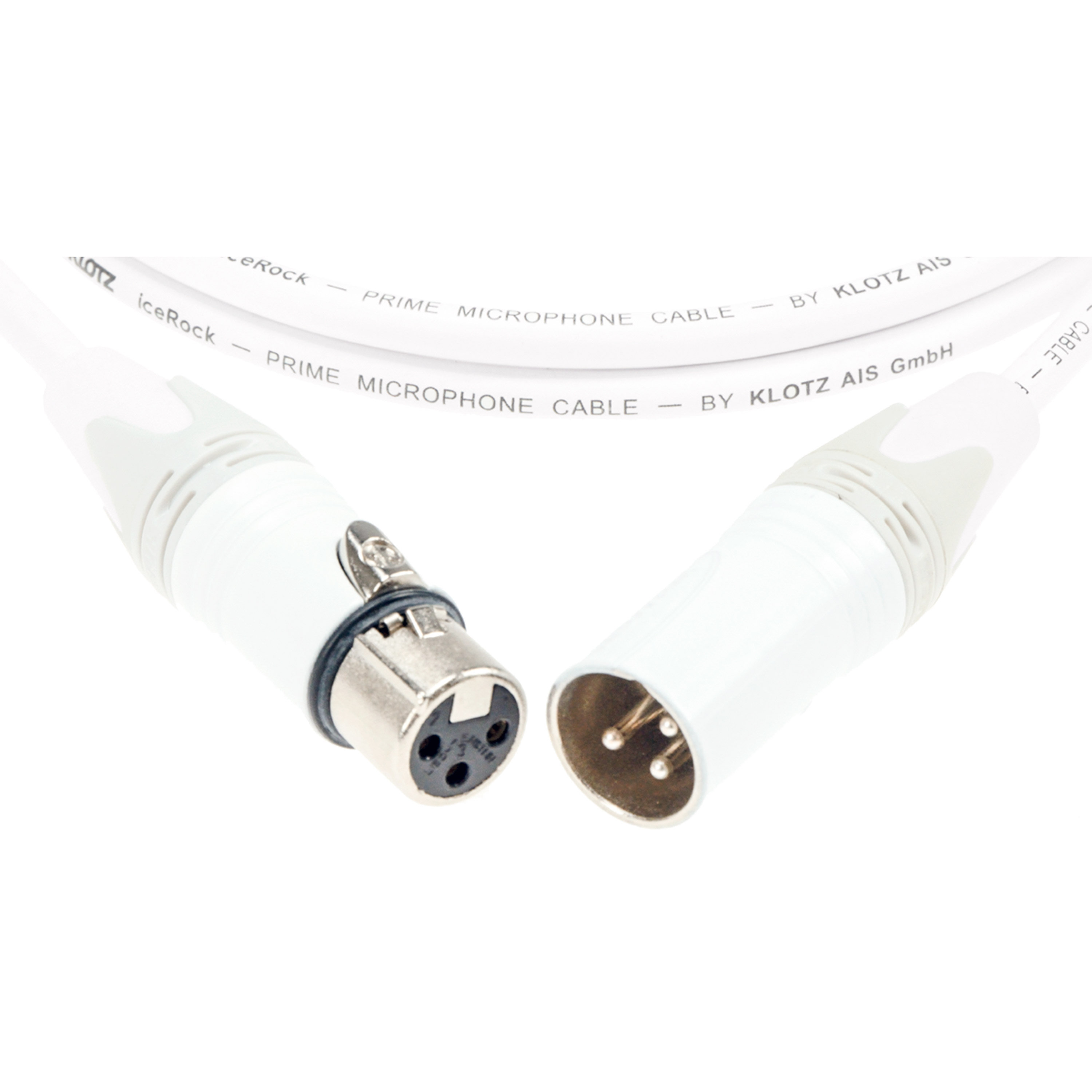 Klotz Câble pour microphone professionnel iceRock XLR M/F Neutrik blanc 5m