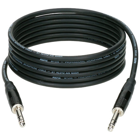 Câble Jack 6.35mm stéréo mâle Professionnel 2m noir Klotz
