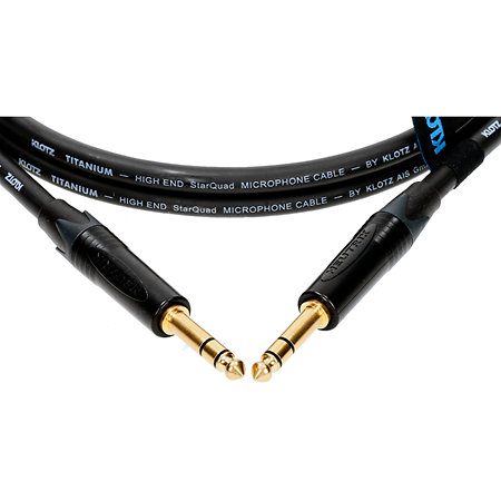 Câble Titanium StarQuad Jack TRS mâle/mâle Neutrik, 3m Klotz