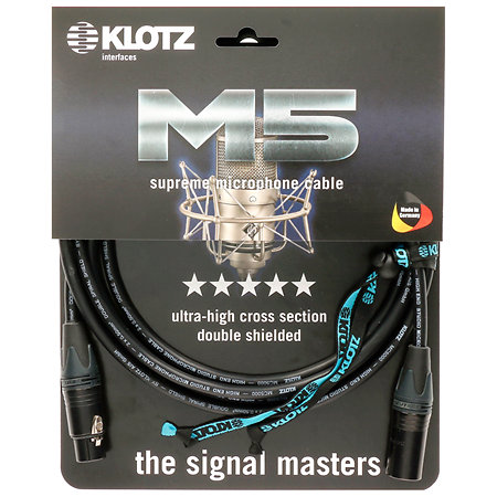Câble M5 Pro XLR mâle/femelle Neutrik, 6m Klotz