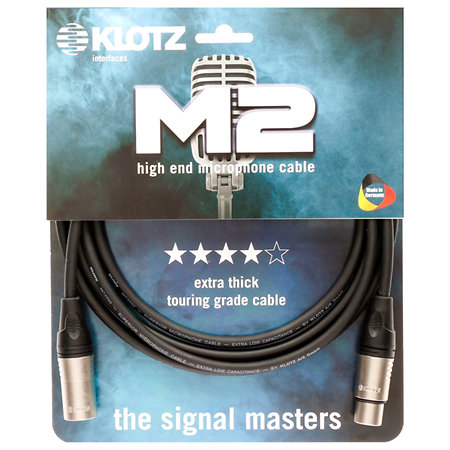 Câble M2 Pro XLR mâle/femelle, 2m Klotz