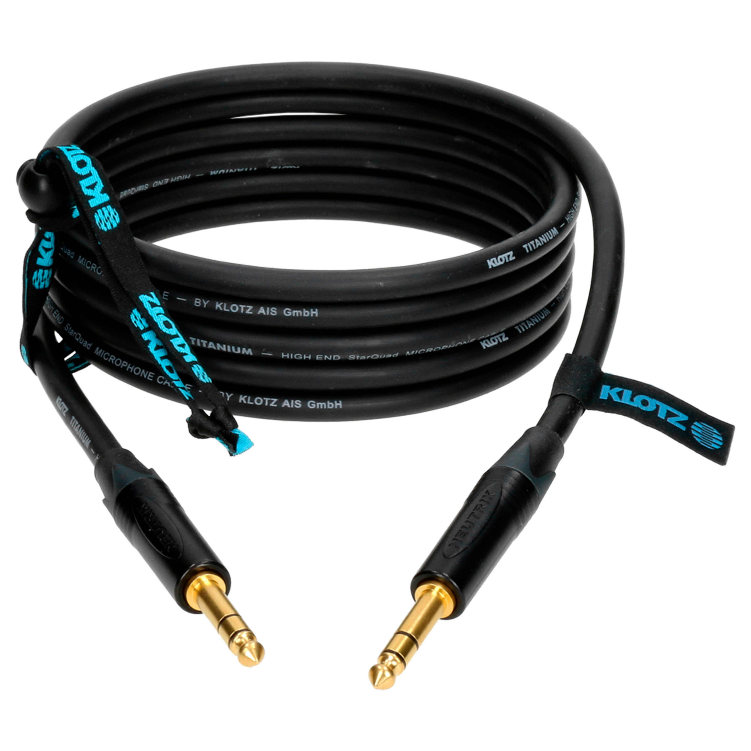Klotz Câble Titanium StarQuad Jack TRS mâle/mâle Neutrik, 3m