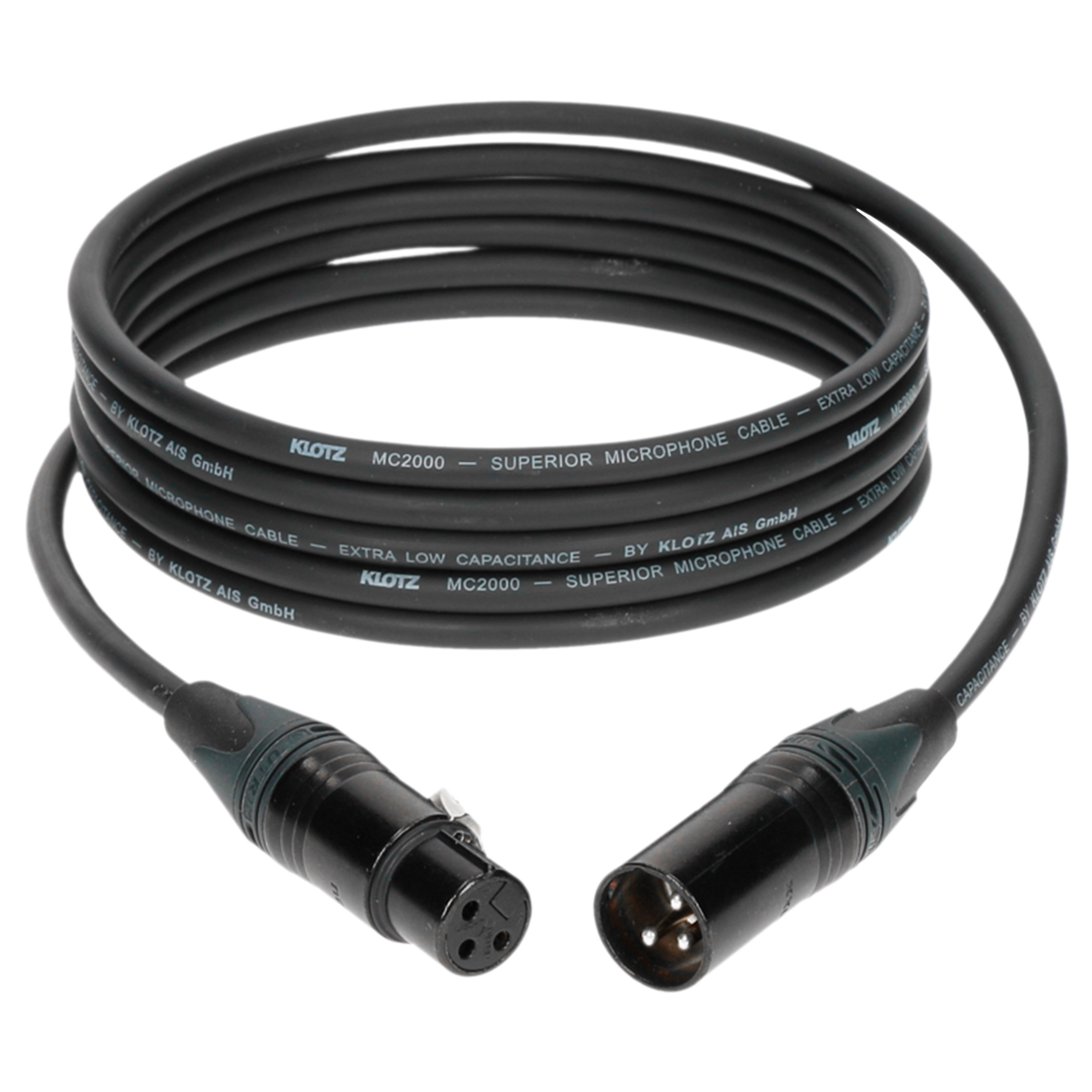 Klotz Câble M2 Pro XLR mâle/femelle Neutrik, 3m