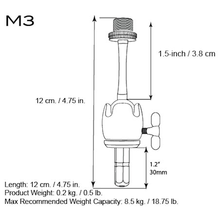 M3 Long Stem Adaptor Triad-Orbit