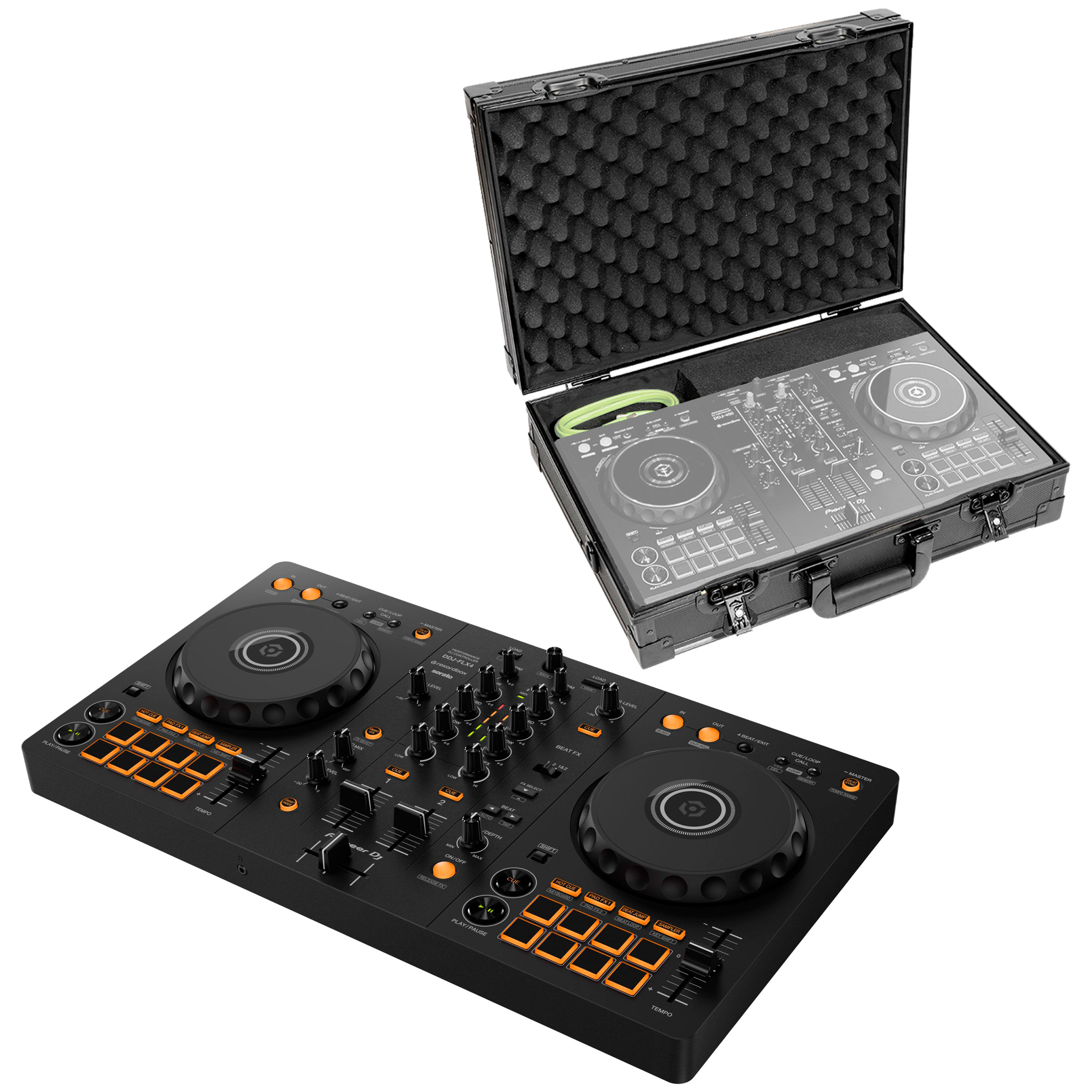 Pioneer DJ Pack DDJ-FLX4 + Flight Case Black
