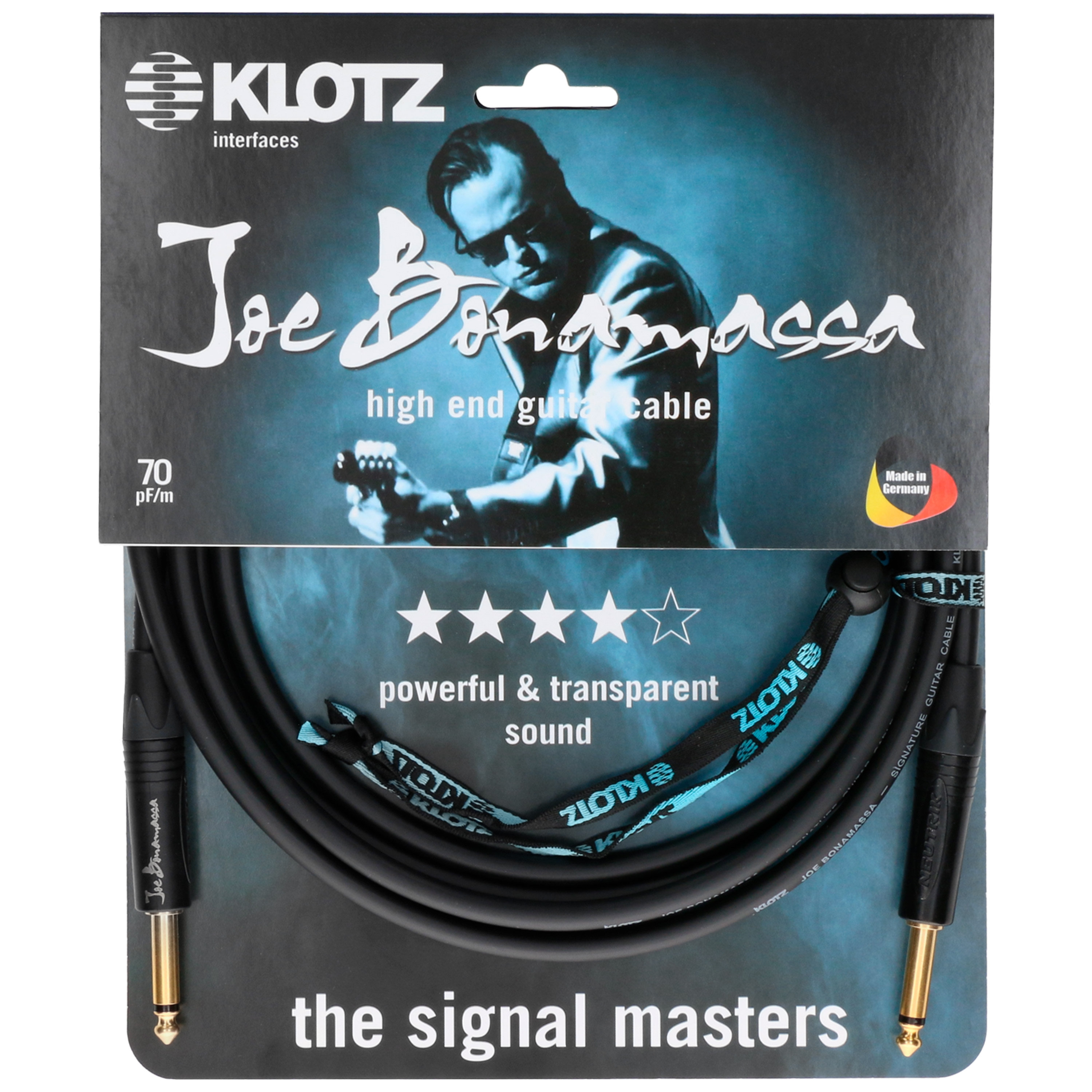 Klotz Câble Joe Bonamassa Jack 6.35mm mâle/mâle TS, 4.5m