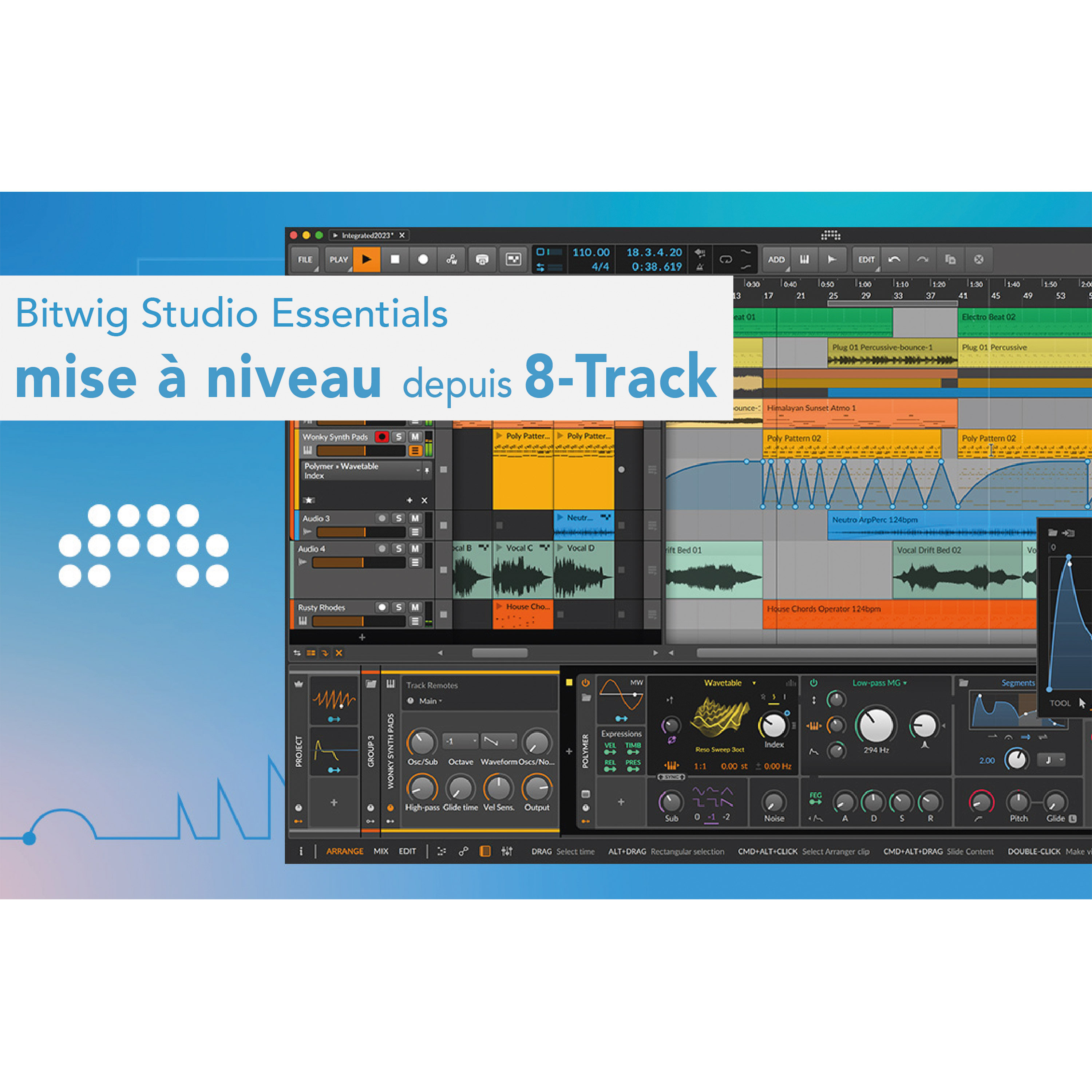 Bitwig Bitwig Studio Essentials upgrade 8 Track (licence)