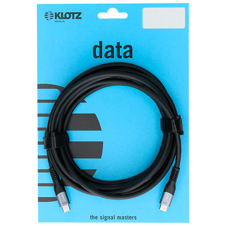 Câble USB 3.2 USB-C noir, longueur 2 m Klotz