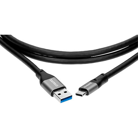 Câble USB 3.1 USB-A / USB-C noir, longueur 2 m Klotz