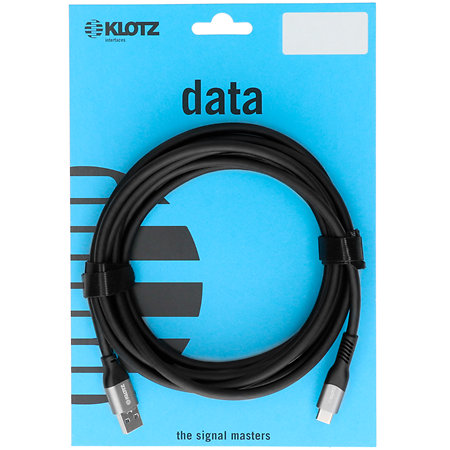 Câble USB 3.1 USB-A / USB-C noir, longueur 2 m Klotz