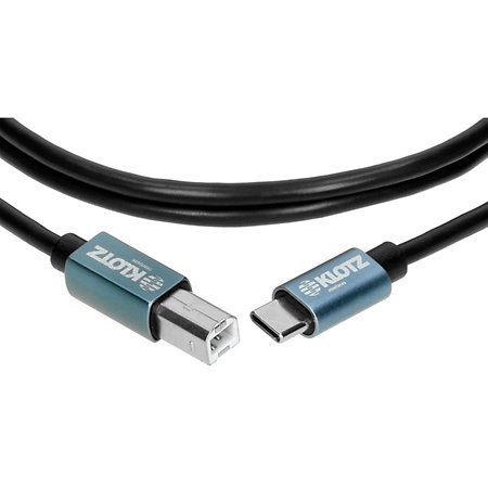 Câble USB 2.0 USB-C / USB-B noir, longueur 3 m Klotz